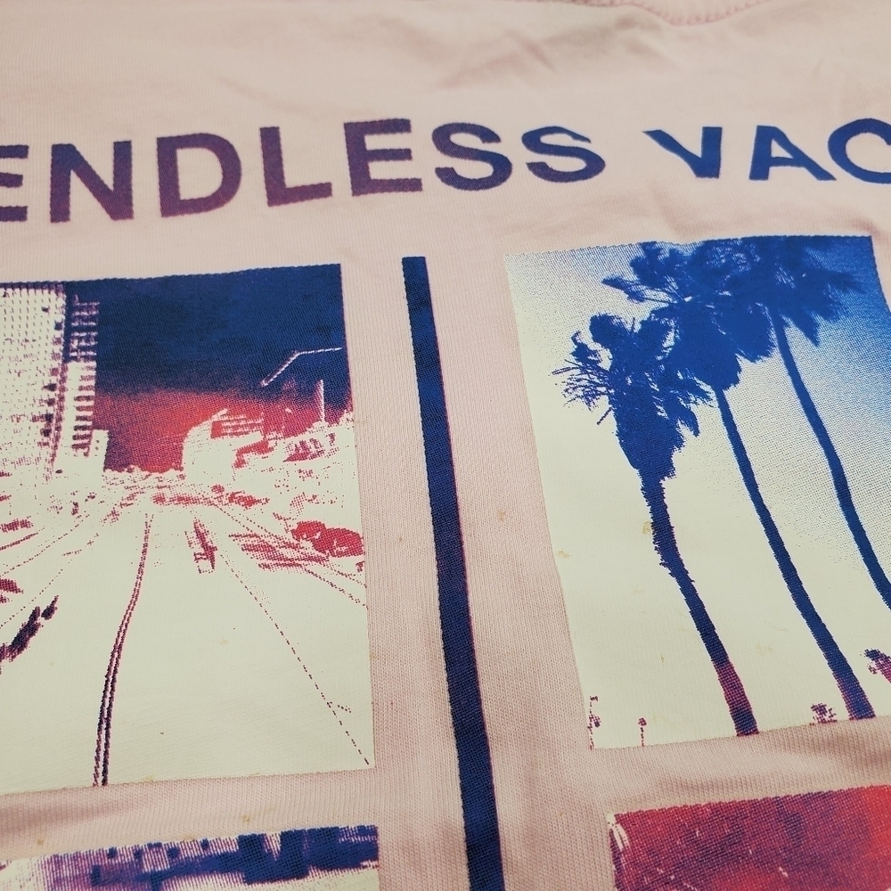 H&M Divided "Endless Vacation" Pink & Blue T-shirt - Picture 4 of 7
